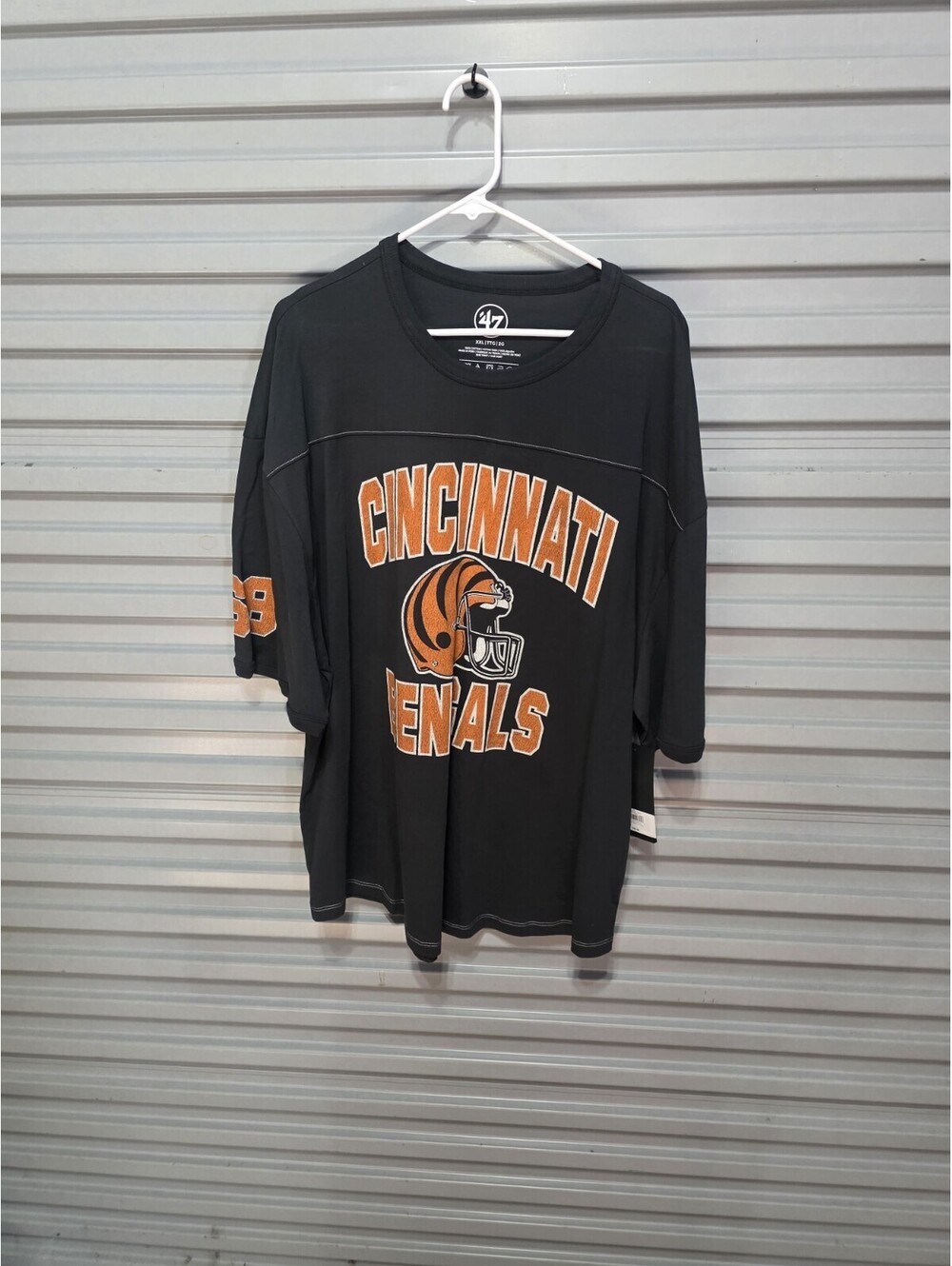 '47 NFL Cincinnati Bengals Black T-Shirt Team Logo "68" Sleeve Graphic Men's 2xl